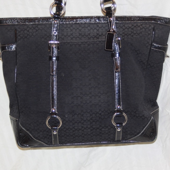 Coach 12345 Signature Gallery Tote Black Purse - Picture 2 of 6